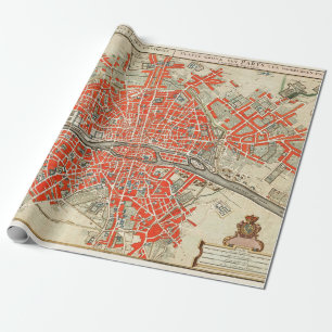 Vintage-Karte von Paris Frankreich (1721–1774) Geschenkpapier
