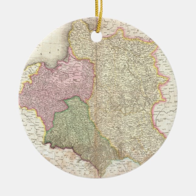 Vintage Karte von Polen (1818) Keramik Ornament (Vorne)