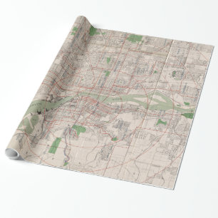 Vintage Karte von Portland Oregon (1912) Geschenkpapier