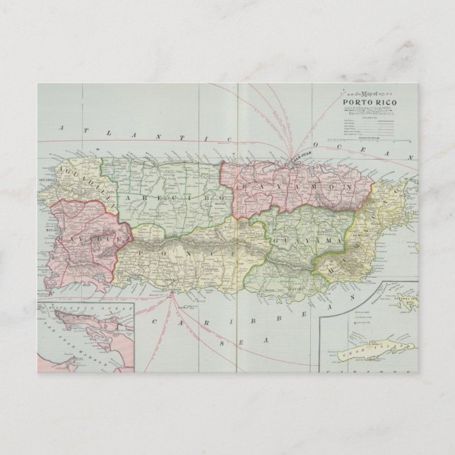Vintage Karte von Puerto Rico (1901) (Vorderseite)