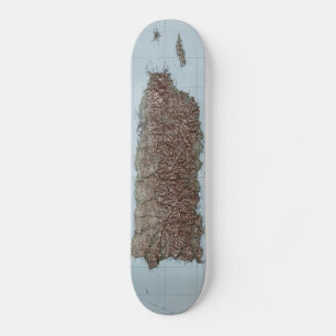 Vintage Karte von Puerto Rico (1952) Skateboard