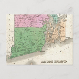 Vintage Karte von Rhode Island (1827)