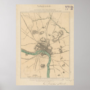 Vintage Karte von Richmond Virginia (1867) Poster