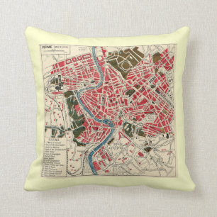 Vintage Karte von Rom Kissen