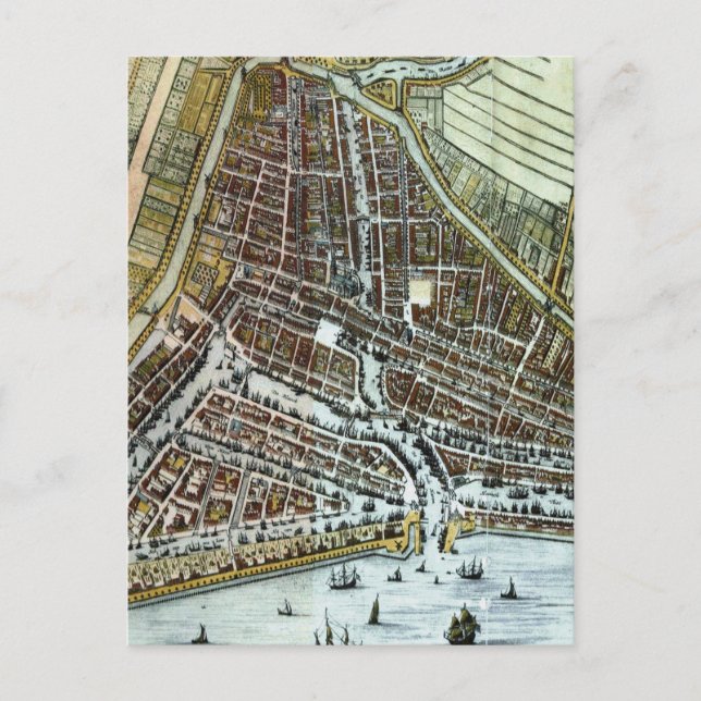 Vintage Karte von Rotterdam Niederlande (1649) (Vorderseite)