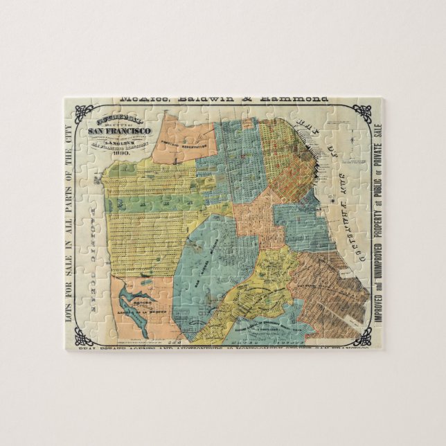 Vintage Karte von San Francisco (1890) (Horizontal)