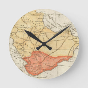 Vintage Karte von Saudi-Arabien (1780) Runde Wanduhr