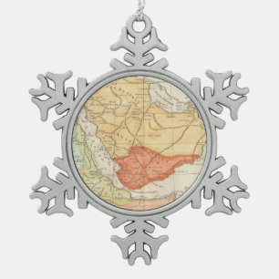 Vintage Karte von Saudi-Arabien (1780) Schneeflocken Zinn-Ornament