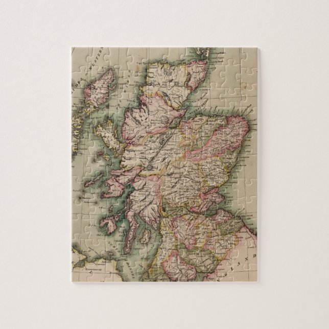Vintage Karte von Schottland (1814) (Vertikal)