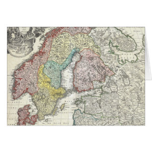 Vintage Karte von Skandinavien (1730)