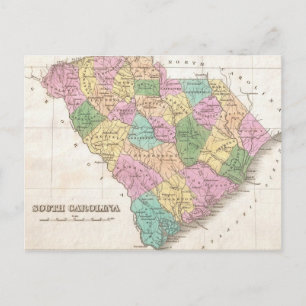 Vintage Karte von South Carolina (1827)