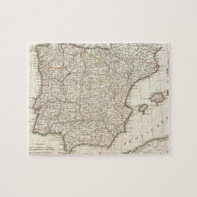 Vintage Karte von Spanien (1775) (Horizontal)