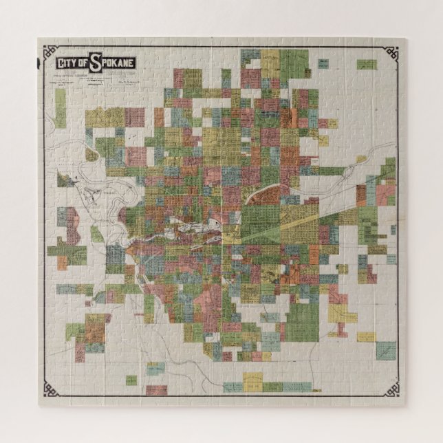 Vintage Karte von Spokane WA (1910) (Vertikal)