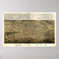 Vintage Karte von Springfield IL (1867)