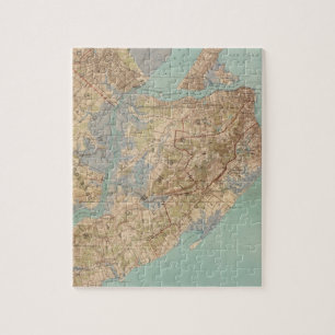 Vintage Karte von Staten Island (1891)