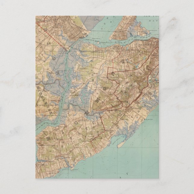 Vintage Karte von Staten Island (1891) (Vorderseite)