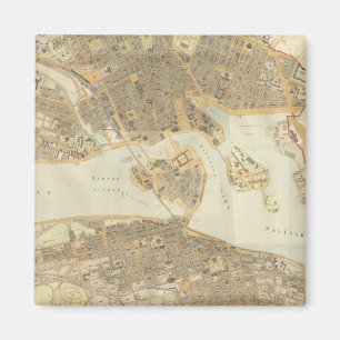 Vintage Karte von Stockholm (1899) Magnet