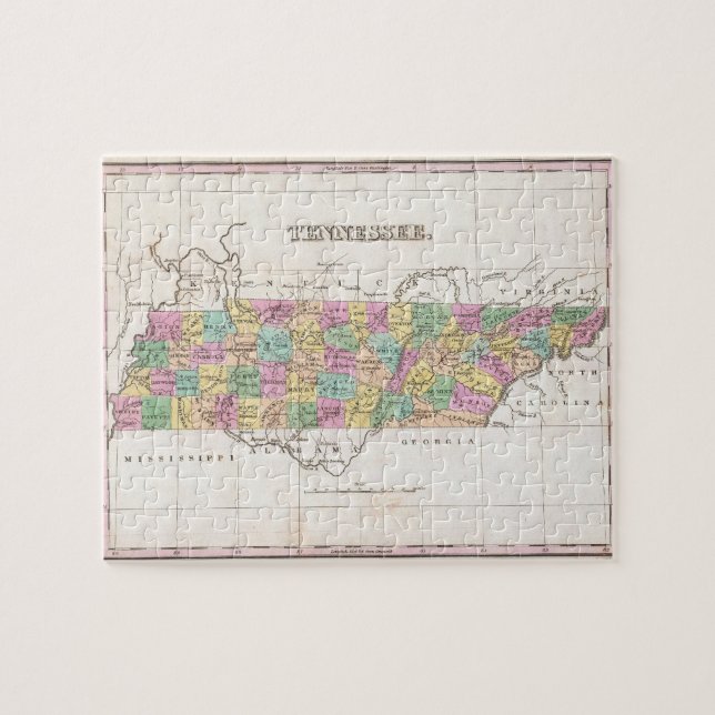 Vintage Karte von Tennessee (1827) (Horizontal)