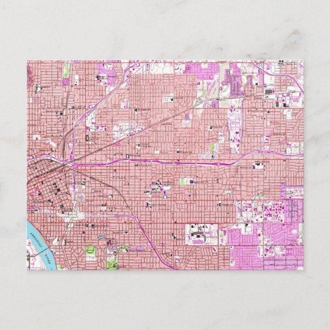 Vintage Karte von Tulsa Oklahoma (1954) (Vorderseite)