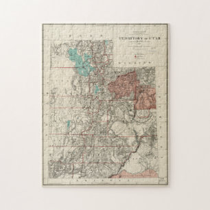 Vintage Karte von Utah (1889)
