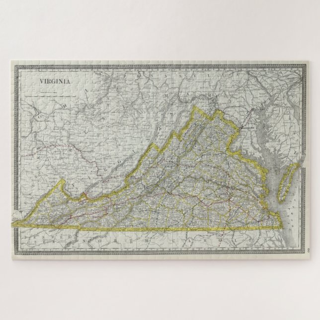 Vintage Karte von Virginia (1889) (Horizontal)