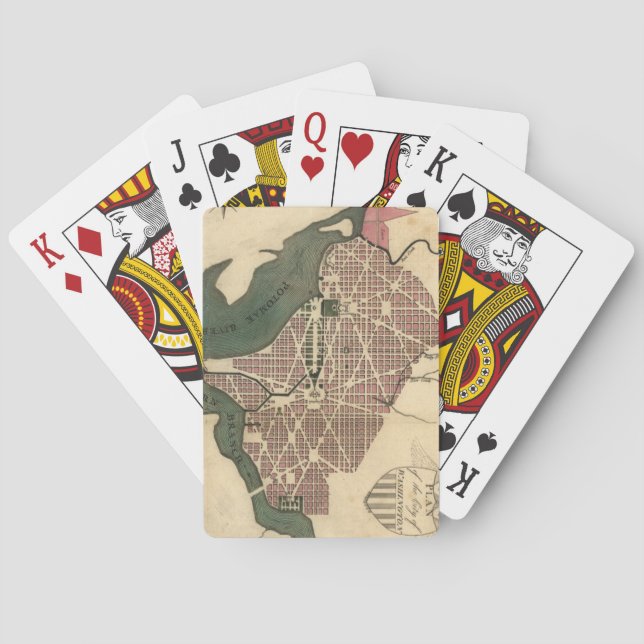 Vintage Karte von Washington D.C. (1793) Spielkarten (Rückseite)