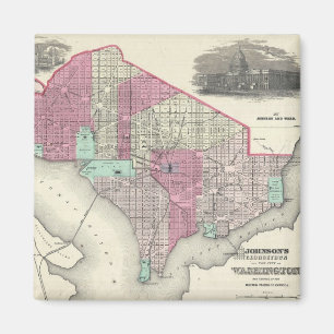 Vintage Karte von Washington DC (1866) Magnet