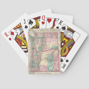 Vintage Karte von Washington und Oregon (1875) Spielkarten