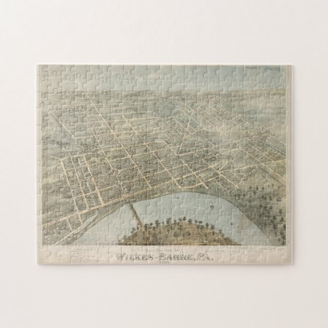 Vintage Karte von Wilkes Barre PA (1872) (Horizontal)