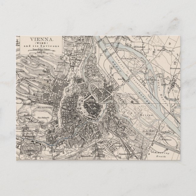 Vintage Karte Wien Österreich (1906) (Vorderseite)