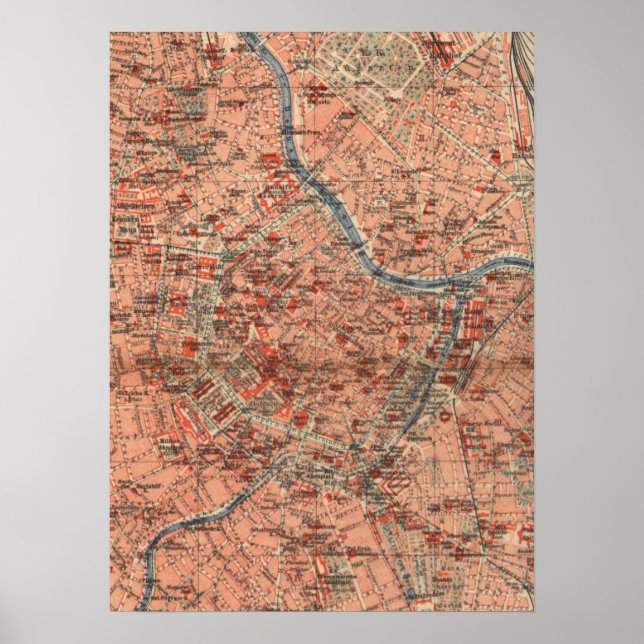 Vintage Karte Wien Österreich (1920) Poster (Vorne)