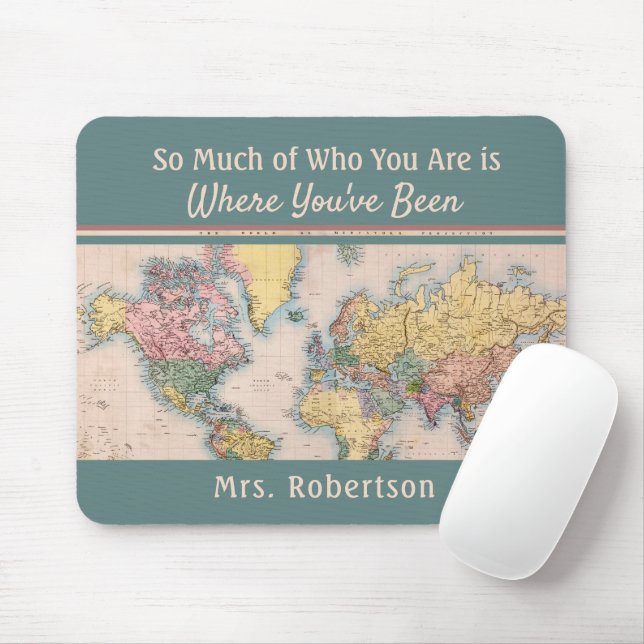 Vintage Karte World Atlas Travel Lover Mousepad (Mit Mouse)