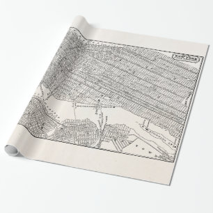 Vintage Karten 1800s New York City Brooklyn Geschenkpapier