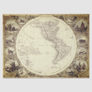 Vintage-Karten-Seidenpapier Seidenpapier