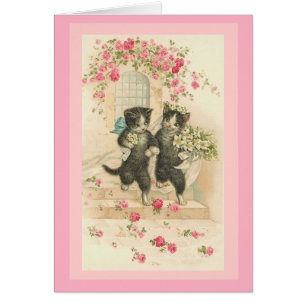 Vintage Kartenkatzenhochzeit