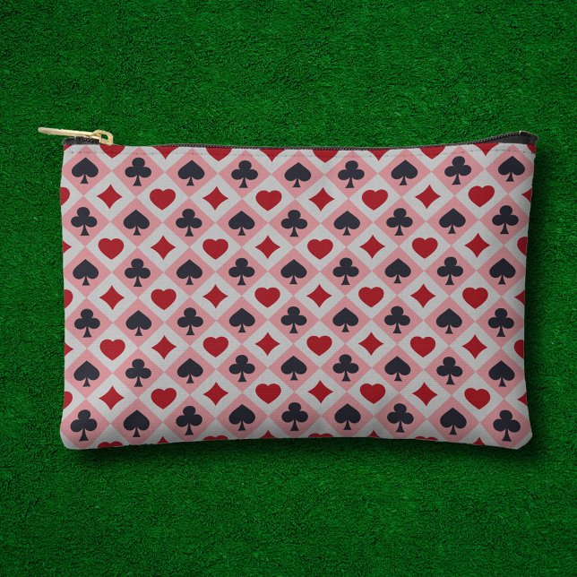 Vintage Kartenspiel Farben Reißverschluss Beutel (Vintage Playing Cards Colors Zipped Pouch)