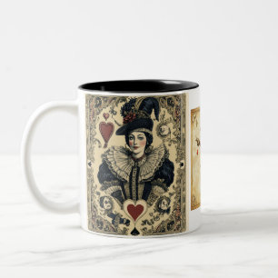 Vintage-Kartenspiel Zweifarbige Tasse