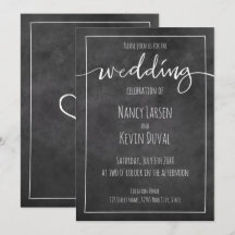 Vintage Karton-Schrift Hochzeitseinladungen