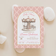 Vintage-Karussell-Einladung zur Babyparty