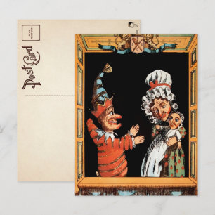 Vintage Kasperletheater Postkarte