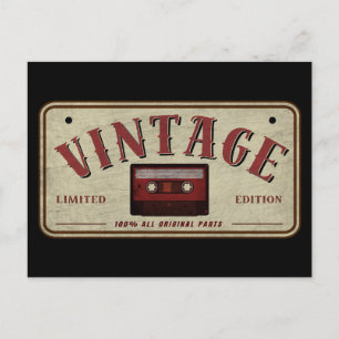 Vintage-Kassette Limited Edition Musikliebhaber Postkarte
