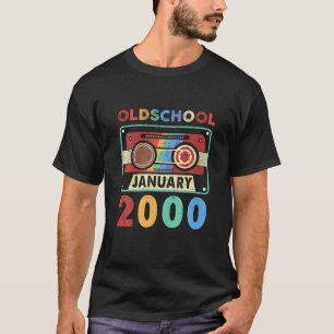 Vintage Kassette Oldschool Januar 2000 22. Geburts T-Shirt