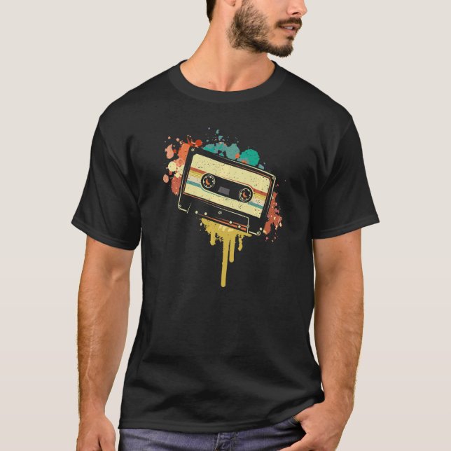 Vintage Kassettenbandgeräte T-Shirt (Vorderseite)