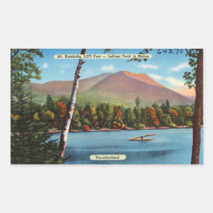 Vintage Katahdin Postkarte Rechteckiger Aufkleber