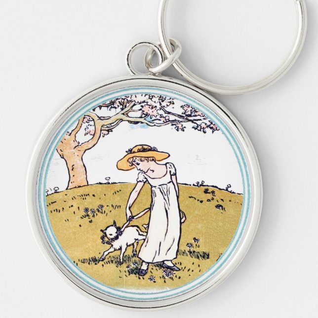 Vintage Kate Greenaway-Buchillustrierung Schlüsselanhänger (Vorne)