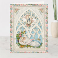 Vintage katholische Babygratulationskarte
