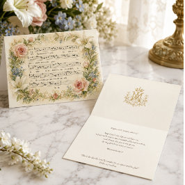 Vintage katholische Floral-Erbstück-Oster-Musik Karte