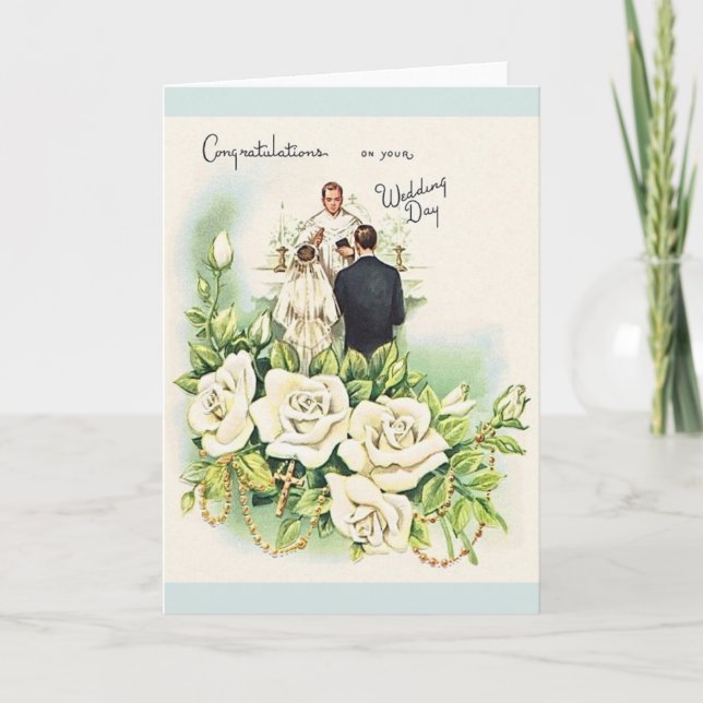 Vintage katholische Hochzeitkarte Karte (Vorderseite)