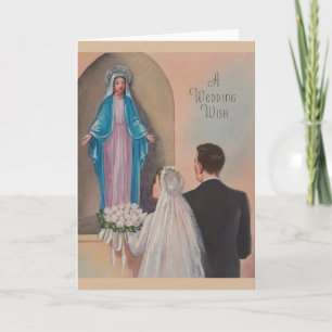 Vintage katholische Hochzeitskarte Karte