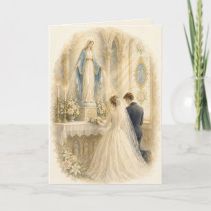 Vintage katholische Hochzeitsschrein Unsere Liebe Dankeskarte